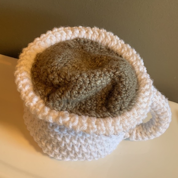 Crocheted Toilet Paper Cappuccino Cover - Picture 2 of 3